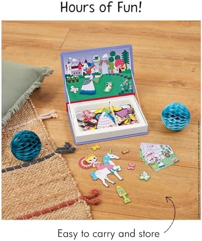 Janod MagnetiBook 63 pc Magnetic Princess Costumes Dress Up Game - Ages 3+ - J02725 - Image 6