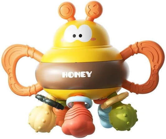 Bee Baby Teether & Rattle Toy, BPA-Free Sensory Teething Toy with Easy-Grip Handles, Montessori Learning Toy for Babies and Toddlers by Unknown