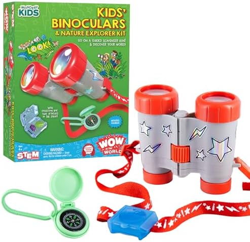 Wow in The World Kids’ Binoculars & Nature Explorer KIT | Look Far, Nature Scavenger Hunt, Specimen Box, Companion Audio Content, Bonus Reusable Science Tool, STEM Toy for Kids 4+ by Thames & Kosmos by WowintheWorld