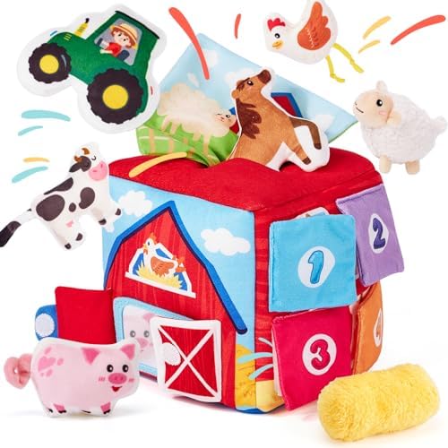 hahaland Baby Toys 6-12 Months - 13 PCS Whats Inside Box Surprise Developmental Toy and Silicone Baby Tissue Box Toy, Montessori Toys for 6 Month Old Gifts - Image 2