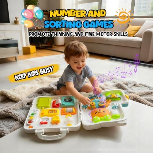 Montessori Busy Board Toys for 1 2 Year Old, Educational Montessori Baby Toys for 12-18 Months, Toddler 1-3 Musical Toys,Birthday Christmas Toys Gifts for 1 2 Year Old Boys Girls - Image 2