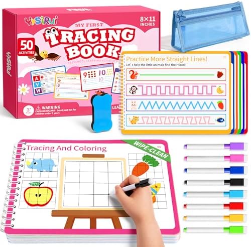 Preschool Learning Activities, Tracing Books for Kids Ages 3-5, Toddler Handwriting Practice Busy Book, ABC Alphabet Letter Number Tracing, Pre-K Kindergarten Workbook Activity Book for 3 4 5 Year Old by YySiRui