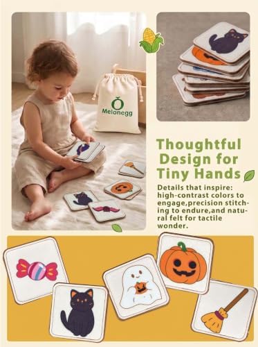 Felt Matching Game for Toddlers, Halloween Montessori Toys Travel Toys for 1-3 Memory Flash Cards for 2 3 Year Old, Soft Safe Preschool Educational Gifts for Boys Girls - Image 3