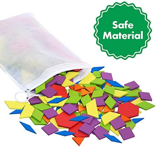 SpriteGru 300 PCS Wooden Pattern Blocks Set for Kids with 24 Double-Sided Design Cards(48 Patterns) and Storage Bag in Gift Box,Fun Montessori Learning Toys - Image 2