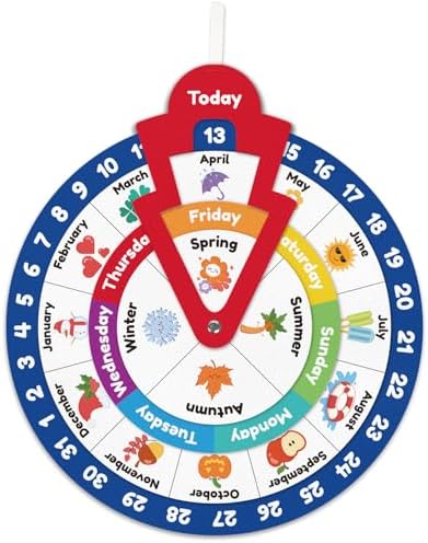 Wheel of the Year,Season Calendar Wheel,Montessori Felt Circular Calendar Wheel of the Year,Seasons Wheel Calendar Montessori Homeschool Wheel fo the Year Calendar for Kids Preschool by Harvmax