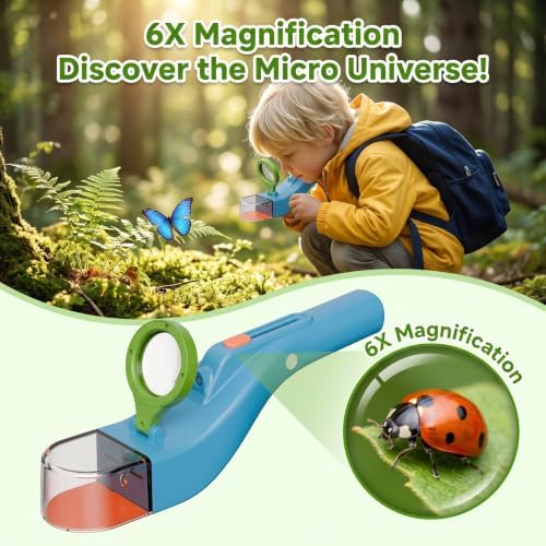 Baideluo Kids Bug Catcher with LED Light & Magnifying Glass (Blue) - Image 5