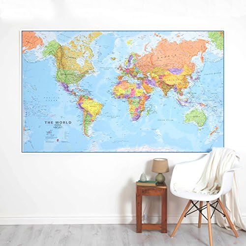 Maps International Giant World Map Poster - Mega-Map of The World - Front Sheet Laminated - 46 x 80 - Updated 2025 - Image 2