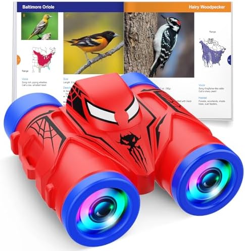 JovialToyz Binoculars for Kids Ages 3-8 Boy Binoculars Toys with Compass & Bird Watching Manual, Christmas Birthday Gifts for 3 4 5 6 7 8 Year Old Boys Girls Age 4-6 6-8 Toddler Outdoor Camping Toys by JovialToyz
