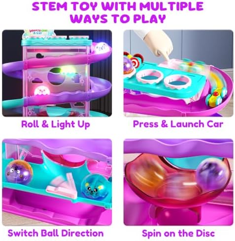 2-in-1 Ball Drop & Car Ramp Race Track Montessori Toy for Toddlers Ages 1-5 - Image 4