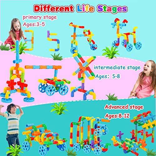 KUTOI Pipe Building Toys, Early Learning Educational Tubular Pipes, Kids Building Blocks, STEM Toys for 3 Year Old + Boys and Girls, 72 Pcs Stim Toy Set - Image 5