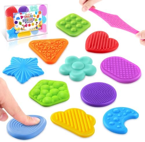 Squishy Fidget Toy for Kids : 12Pcs Soft Textured Sensory Toys for ADHD by ZaxiDeel