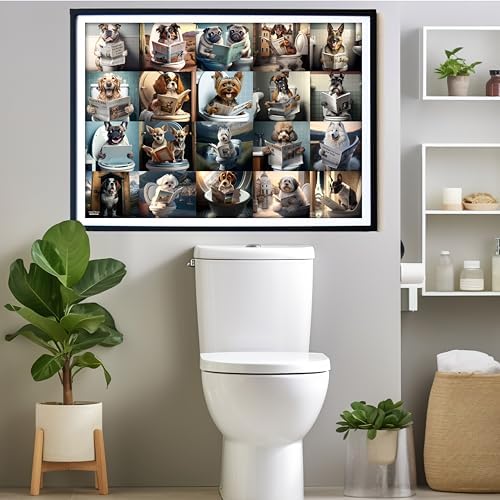 Think2Master Pooping Dogs & Puppies 1000 Pieces Jigsaw Puzzle. Pooping Puppies, Funny Bathroom Decoration, Gag Gift. Teens, Adults, Seniors & Families. Great for13+ Size: 26.8” x 18.9” - Image 3