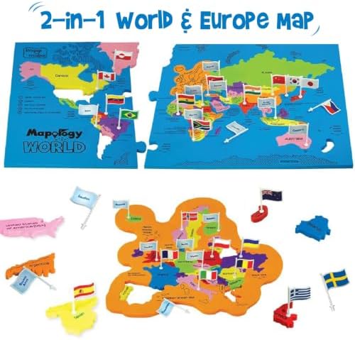 Imagimake Mapology World Map Puzzle with Flashcards for Kids 8+ Years - Image 2