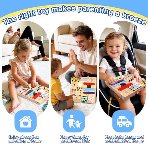 Grarain Busy Board for Toddlers - Montessori Educational Toy for 1-3 Year Old Boys & Girls | Travel-Friendly Sensory Learning Activity | Ideal for Kids with Autism(Busy Board v3) - Image 6