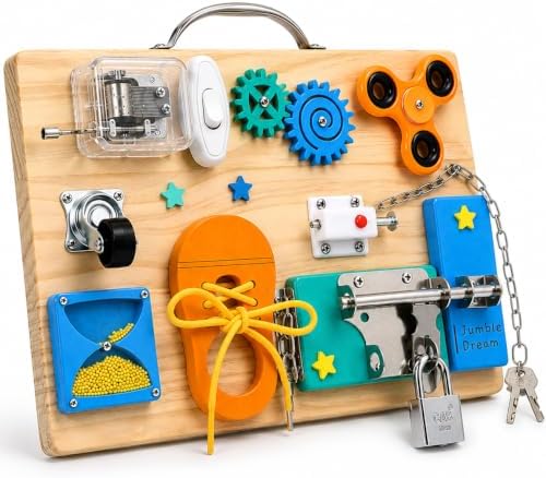 Jumble Dream Montessori Busy Board, Sensory Toddler Toy 3+, Tropical Twist by JumbleDream