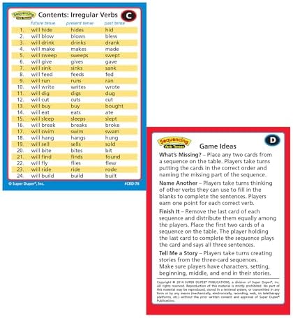 Super Duper Publications | Sequencing Regular and Irregular Verb Tenses Fun Deck | Early Reader and Grammar Flash Cards | Educational Learning Materials for Children - Image 4