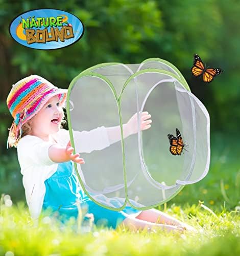 Nature Bound Butterfly Growing Kit - Live Caterpillar to Butterfly Project for Kids - Includes Voucher for Caterpillars, Green Pop-Up Enclosure, and STEM Learning Guide - Image 4