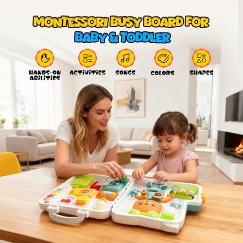 Montessori Busy Board Toys for 1 2 Year Old, Educational Montessori Baby Toys for 12-18 Months, Toddler 1-3 Musical Toys,Birthday Christmas Toys Gifts for 1 2 Year Old Boys Girls - Image 3