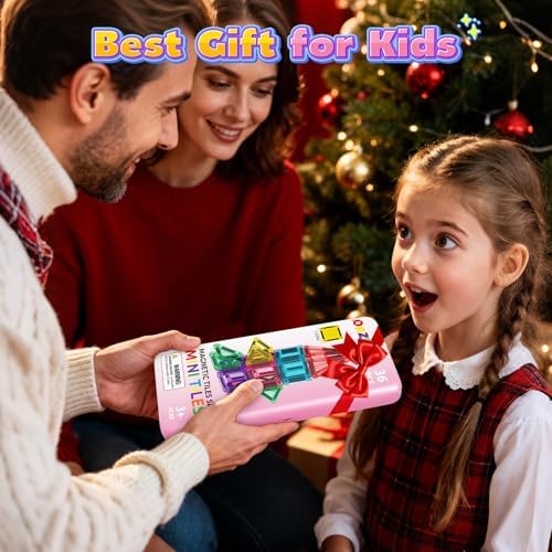 ORZbb Mini Magnetic Tiles Toddler Travel Essentials Set with Case, Magnetic Blocks Building Montessori Educational Learning Sensory Preschool Toys for 3+ Year Old Boys Girls Birthday Gifts - Image 7