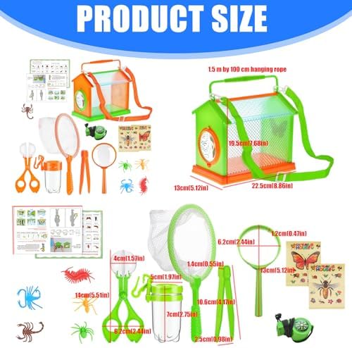 Nature Explorers Set for Ages 4-12, Includes Observation Box, Butterfly Net Catcher, Outdoor Discovery Observation Set - Image 6