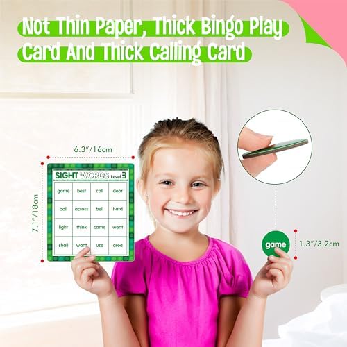 SpriteGru Sight Word Bingo Game, 160 Sight Words Learn to Read Level 3 & Level 4 Bingo Board Game Dolch's & Fry's Words Lists for Kindergarten and Preschool Kids 4-8, Perfect for Classroom & At Home - Image 3