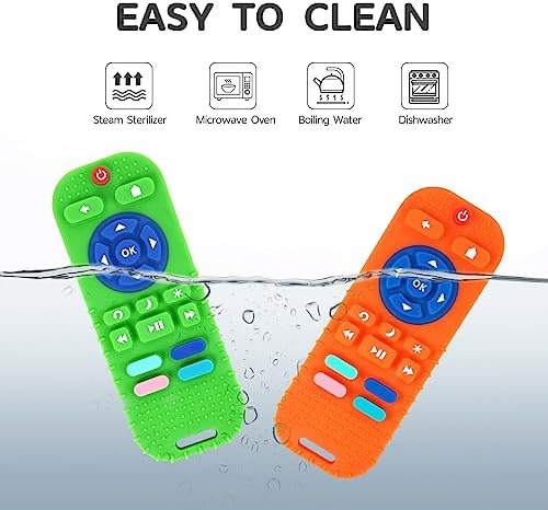 Hooku 2-Pack Silicone Teethers for Babies 0-6 & 6-12 Months, Sensory Chew Toys & Remote Control Toys for Infants & Toddlers - Image 6