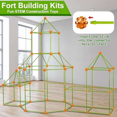 V-Opitos 180 Pack Fort Building Kits for Kids Age 4, 5, 6, 7, 8+ Years Old, Creative Building Toys for DIY Castles, Tunnels, Play Tent, Ideal Christmas, Birthday Gifts for Boys & Girls - Image 2