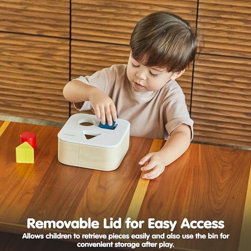 PlanToys® Shape & Sort It Out Bin Wooden Montessori Kids Sorting Match Toy - Image 6