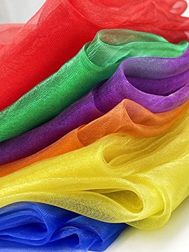Lolakee Dance Scarves for Kids 12 Pcs Music Scarves Dance Scarf Play Scarves for Children Movement Square Juggling Silk Tricks Scarves Rhythm Band Scarves(6 Colors,24" x 24") (Pack of 3) - Image 6