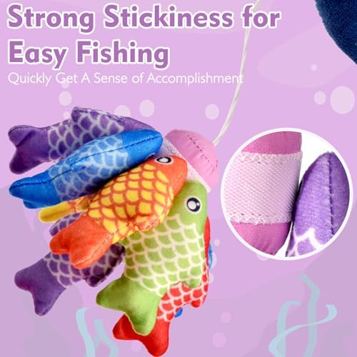 Montessori Toys for 1 Year Old Girl Gifts, Pink Cloth Fishing Toy for Toddler 1-3, Fine Motor Skills Toy Sorting Learning Baby Toys 6-12-18 Months, Toddler Toys for Baby Easter Gifts - Image 3