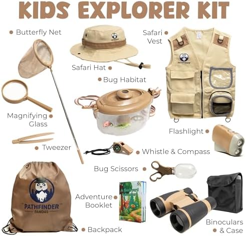 Kids Explorer Kit with Safari Vest & Hat for 3-7 Year Old Boys & Girls - Image 6