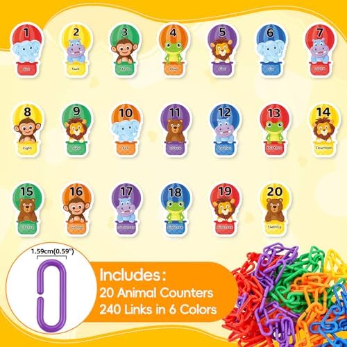 Fine Motor Skills Toys Plastic Chain Links Counting Games for Kids - Image 3