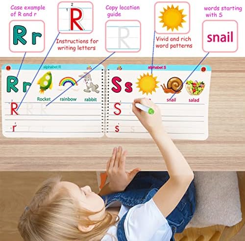 ALIANFLY Preschool Learning Activities Educational Workbook - Toddler Prek Montessori Handwriting Practice Activity Tracing Toys Busy Book for Kids, Autism Learning Materials and ABC Learning Book - Image 4
