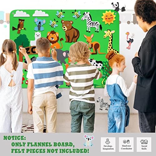 Craftstory 3.5 Feet Flannel-Board for Toddlers Preschool as Kids Felt Stories Activities Play Kits Wall-Hanging Birthday Gifts (Green) - Image 2