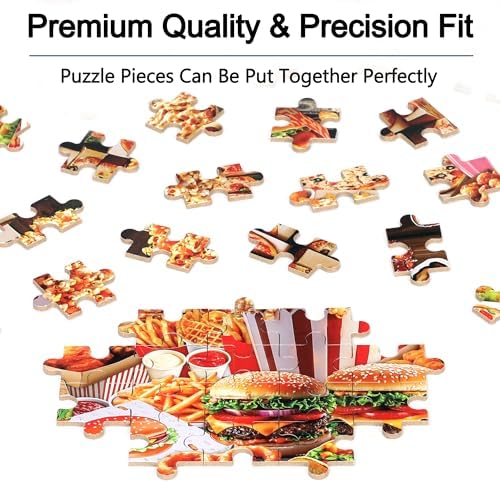 LELEMON Puzzles for Kids Ages 4-6,Hamburger Foods 100 Piece Puzzles for Kids Ages 4-8 in a Metal Box, Educational Jigsaw Puzzles 100 Piece Puzzle Games Puzzle Toys for Girls and Boys - Image 5