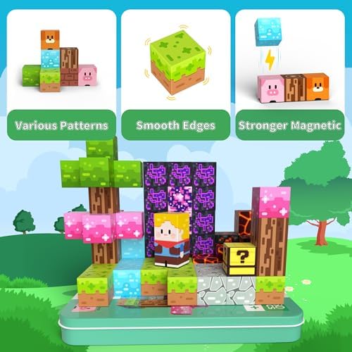 Mini Magnetic Blocks Travel Set 60PCS Building Cubes for Kids with Case - Image 6