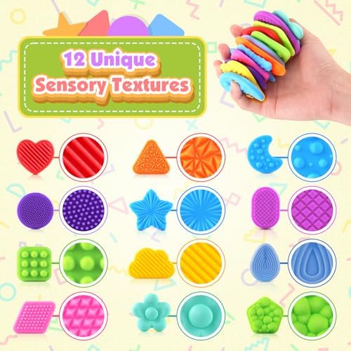 Squishy Fidget Toy for Kids : 12Pcs Soft Textured Sensory Toys for ADHD - Image 3