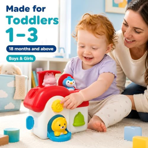 Toys for 1 Year Old Girls, Interactive Pop Up Toy with Buttons & Colors, Cause and Effect Toys for Kids Montessori Learning Toys for Baby Toddler 18+ Months, 1st Birthday Gifts for Girls Boys - Image 4