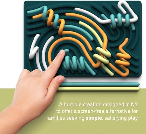 Pushpeel Sensory Activity Board: Silicone Fidget Toy for Calming, Stress, Anxiety, ADHD & Autism | Silent, No Mess | Kids 3+ & Adults | Includes Portable Travel Bag & 11 Strings - Image 5