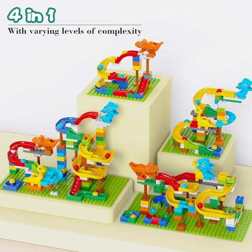Klobroz Dinosaur Marble Run, Building Blocks for Toddlers 3 4 5 6 7 8+ - Image 2