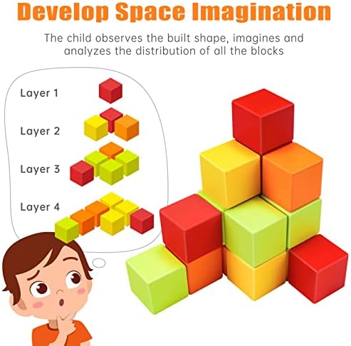 Wooden Cube Toy 16PCS Building Blocks for Kids - Image 2
