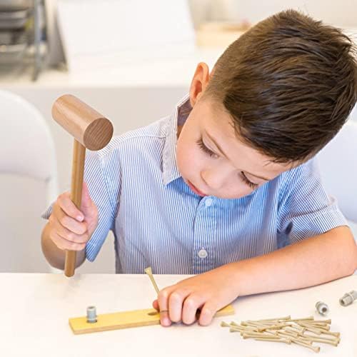 Wooden Mallet Hammering & Pounding Toys Set Simulation Wooden Mallet Toddler Fake Hammer Portable Toy Hammer for Kids - Image 6