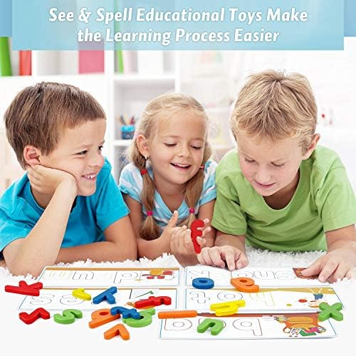 Officygnet Learning Toys for 3 4 5 6 Years Old Boys and Girls, See & Spell CVC Word Builders with Alphabet Cards for Kids Ages 3-5, Matching Letter Game for Preschool Toddler Learning Activities - Image 6