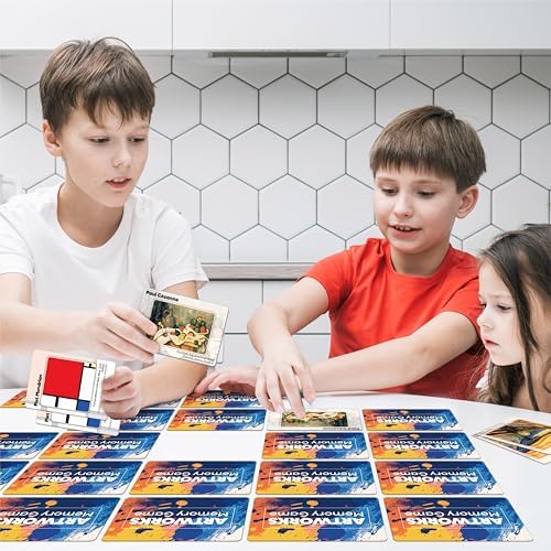 80 PCS Artwork Matching Game, 40 Famous Painting Memory Cards Bilingual Language Picture Match Game, Educational Learning Toys Enhance Memory & Matching Skills for Kids Ages 3 and Up - Image 7