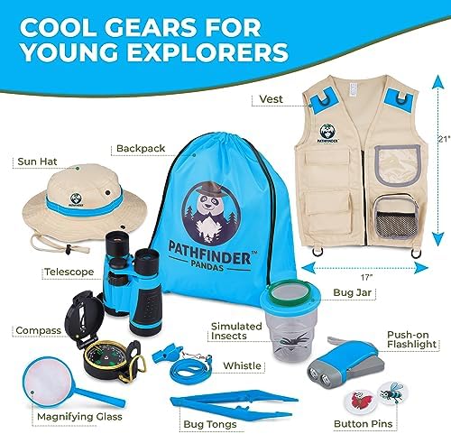 Kids Explorer Kit with Safari Vest & Hat for 7-12 Year Old Boys & Girls - Image 3