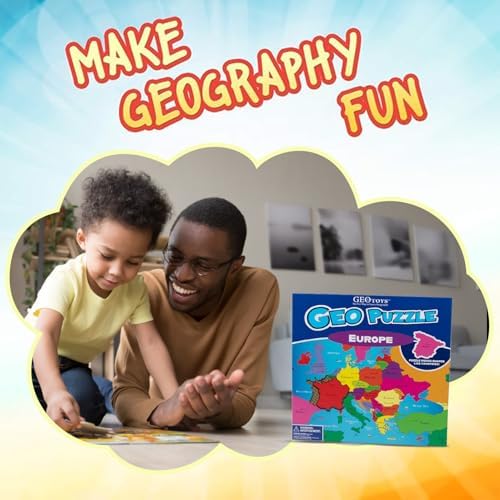 GeoPuzzle Europe Jigsaw Puzzles, 58 Pc Map Puzzle for Kids Ages 6 and Up - Image 2