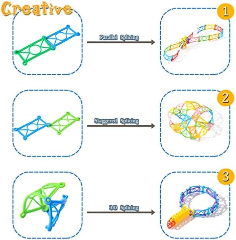 RAINBOW TOYFROG Snap-N-Twist Building Blocks - 270 Piece Set of Flexible Interlocking Math Manipulatives - Open Ended STEM Toys for 5 to 12 Year Old Boys & Girls - Indoor Recess Games for Classroom - Image 5