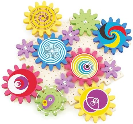 Quercetti: PlayEco+ Kaleido Gears - 38pc Interactive Building Playset, Colorful Gear Plates, Chain Reactions Construction Toy, STEM Activity, Kids 3+ - Image 3