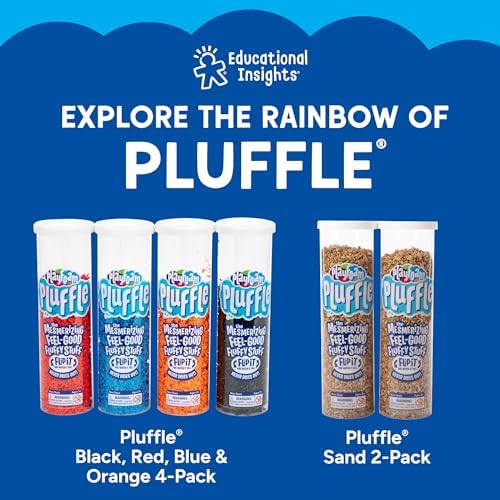 Educational Insights Pluffle Mini 8-Pack - Preschool Sensory Bin Filler, Tactile Sensory Toys for Toddlers 3-4, Mess Free Slime Alternative, Satisfying Foam Sand Bin Filler - Image 6