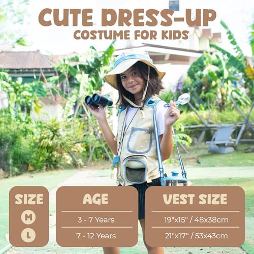 Kids Explorer Kit with Safari Vest & Hat for 3-7 Year Old Boys & Girls - Image 5